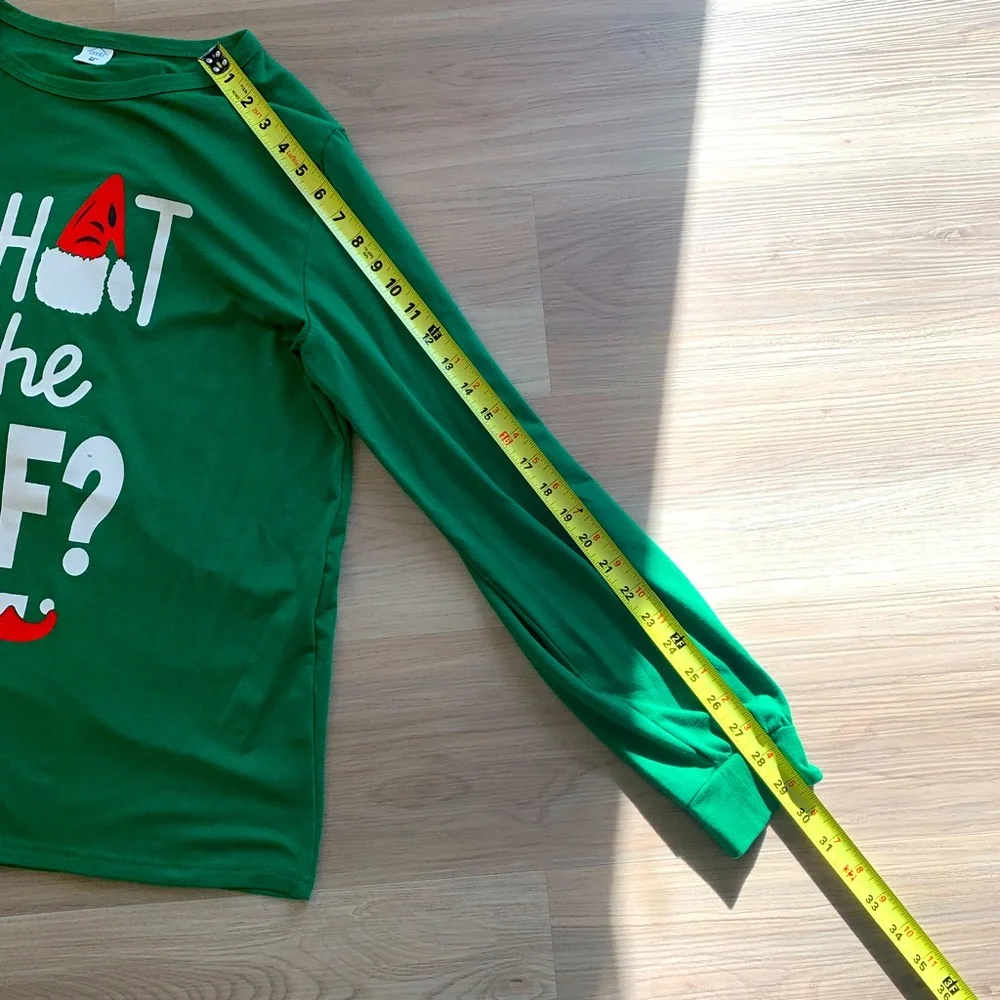 Elf Pajamas “What the elf” 2 Piece Set M Christmas Holiday Festive Lounge